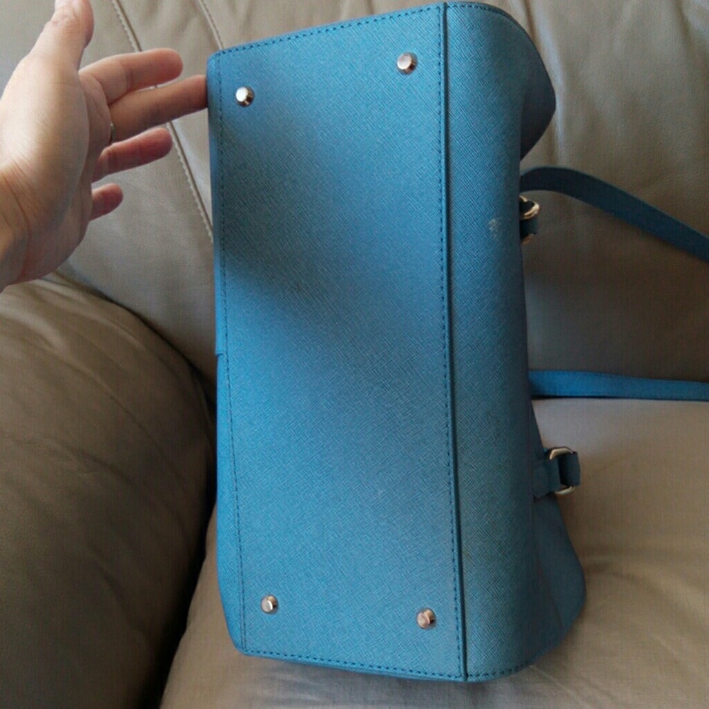 DKNY saffiano leather Boston bag in blue - Picture 4 of 8